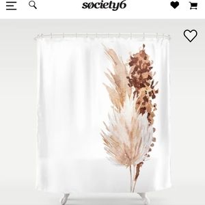 Pampas grass shower curtain 100%POLYESTER